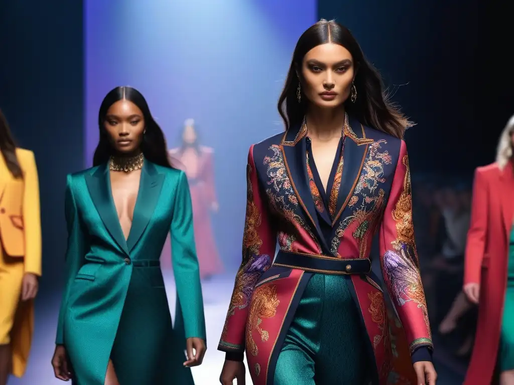 Desfile inclusivo de moda Etro: diversidad de estilos y personalidades Desfile de moda inclusiva para todas formas con modelos diversos, empoderados y llenos de estilo en una pasarela vibrante