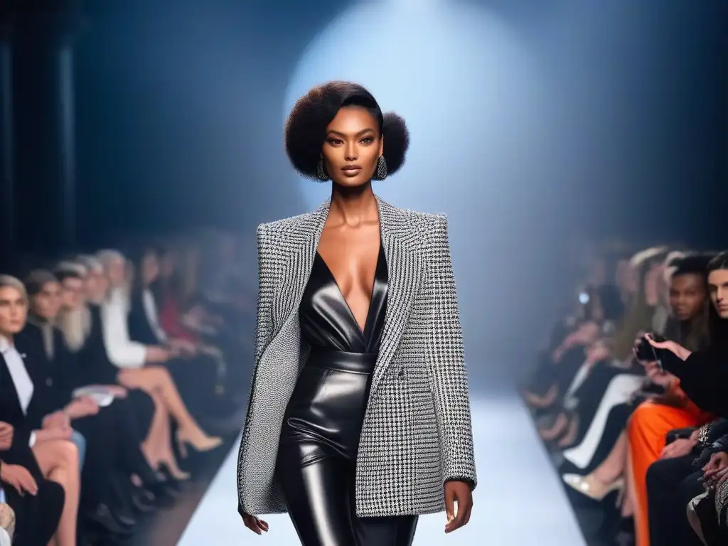 Desfile de moda para altos: elegancia y empoderamiento Desfile de moda inclusiva en la industria de tallas especiales con modelos altos mostrando elegancia y empoderamiento