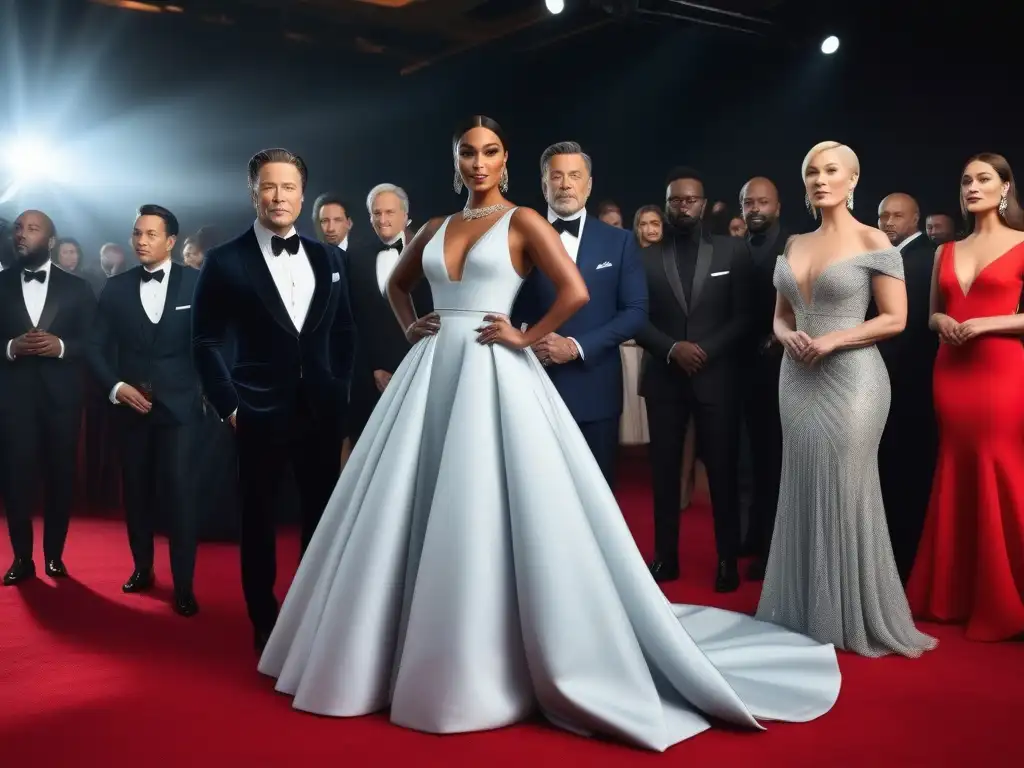 Estrellas de Hollywood en alfombra roja: inclusión y elegancia Desfile de moda inclusiva en la industria con actores de Hollywood y glamour en la alfombra roja