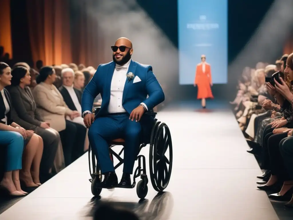 Desfile inclusivo: influencers con discapacidad inspiran moda y diversidad Desfile de moda inclusiva con influencers con discapacidad desfilando con confianza y estilo, cautivando a una audiencia diversa y emocionada
