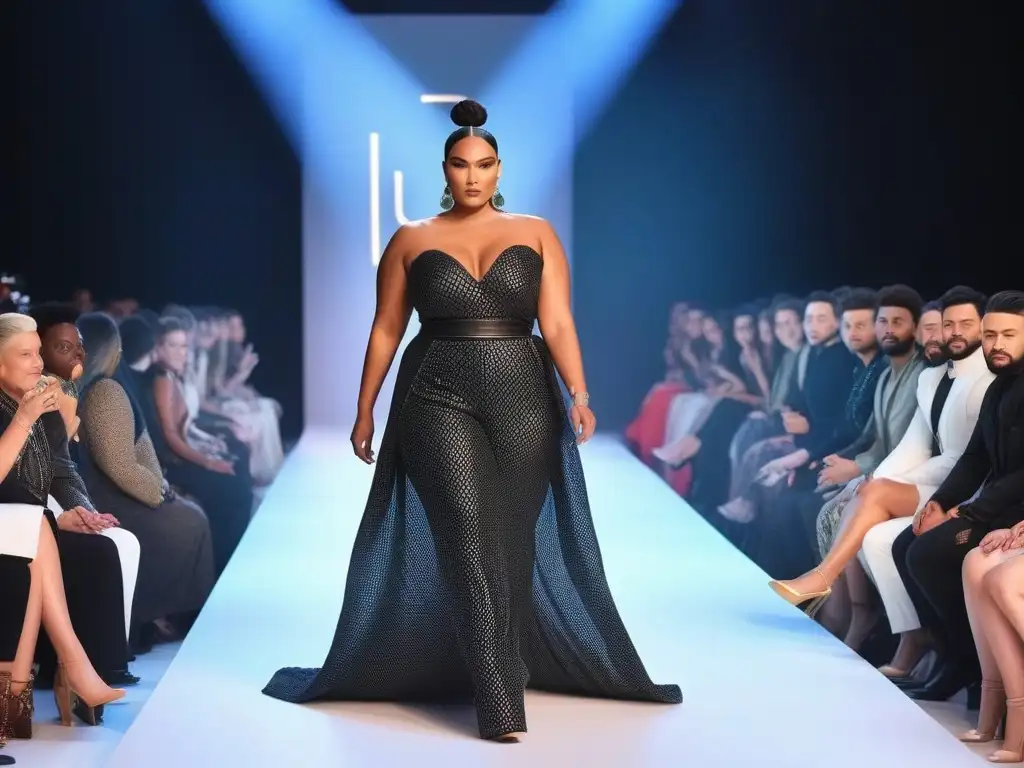 Desfile inclusivo de moda: diversidad y empoderamiento Desfile de moda inclusiva con modelos de diferentes tallas y etnias luciendo colaboraciones, cautivando a la audiencia