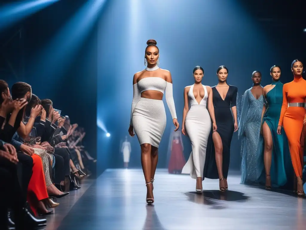 Desfile de moda inclusivo: diversidad y estilo en la pasarela Un desfile de moda inclusiva con modelos diversos de distintas etnias, tipos de cuerpo y habilidades caminando con confianza por la pasarela