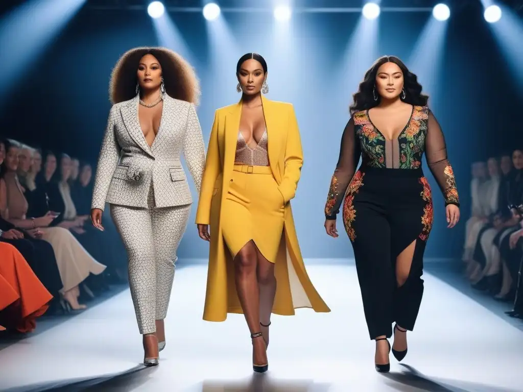 Desfile inclusivo: moda que celebra diversidad y empoderamiento Desfile de moda inclusiva con modelos diversos exhibiendo tendencias moda inclusiva cuerpos diversos
