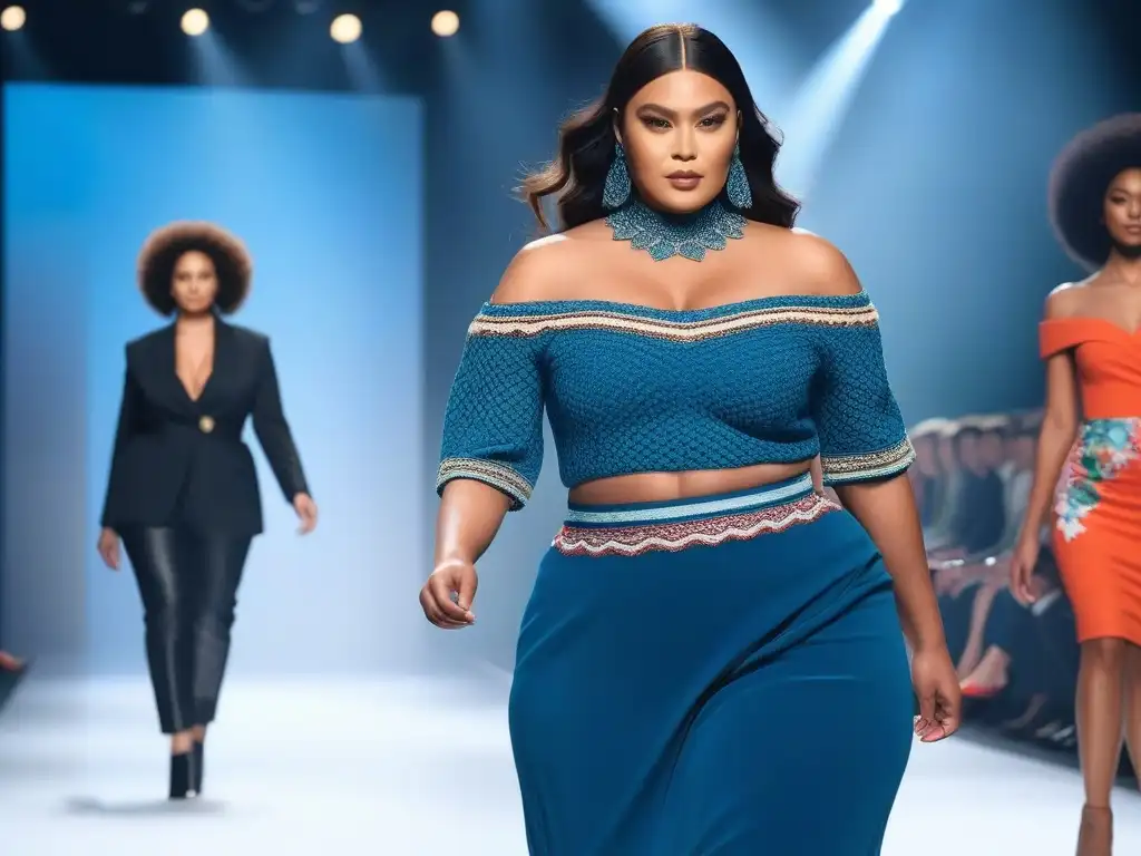 Desfile inclusivo: diversidad y moda empoderada Desfile de moda inclusiva con modelos diversos caminando con seguridad, vistiendo tendencias innovadoras y coloridas