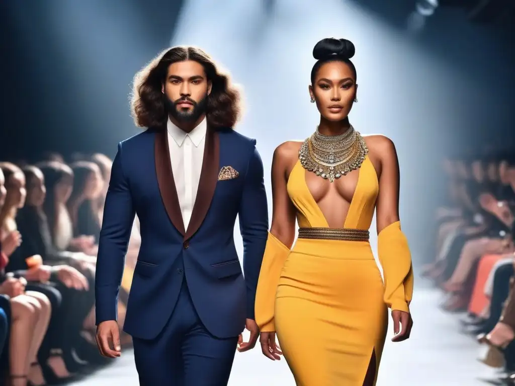 Pasarela de moda: diversidad y empoderamiento Desfile de moda inclusiva con modelos diversos desfilando con confianza