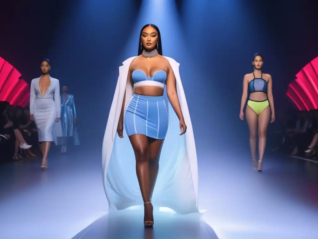 Desfile de moda inclusivo: empoderamiento y diversidad en 8k Desfile de moda inclusiva: modelos diversos desfilan con confianza, exhibiendo cuerpos y estilos únicos, en un ambiente de aceptación y empoderamiento
