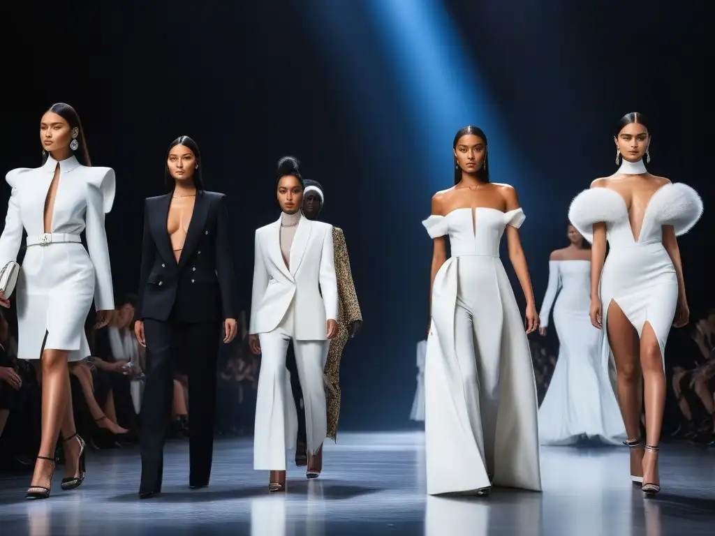 Desfile de moda inclusivo: diversidad en la pasarela de Celine Un desfile de moda inclusiva de Celine con modelos diversos caminando con confianza en la pasarela, reflejando la belleza de la diversidad