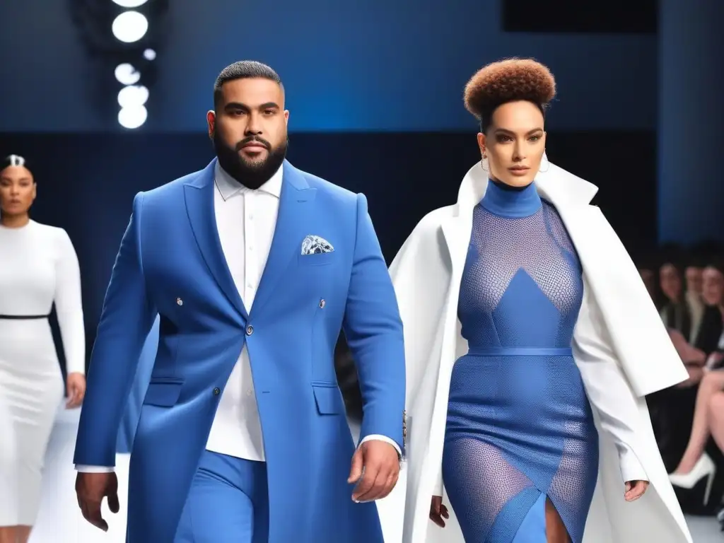 Desfile inclusivo: moda adaptativa para todos Un desfile de moda inclusiva con modelos diversos luciendo prendas de Tejidos adaptativos para moda inclusiva