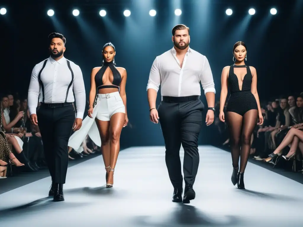 Desfile inclusivo: moda diversa y confianza en la pasarela Desfile de moda inclusiva en televisión: modelos diversos desfilan con confianza y estilo, impactando con su transformación