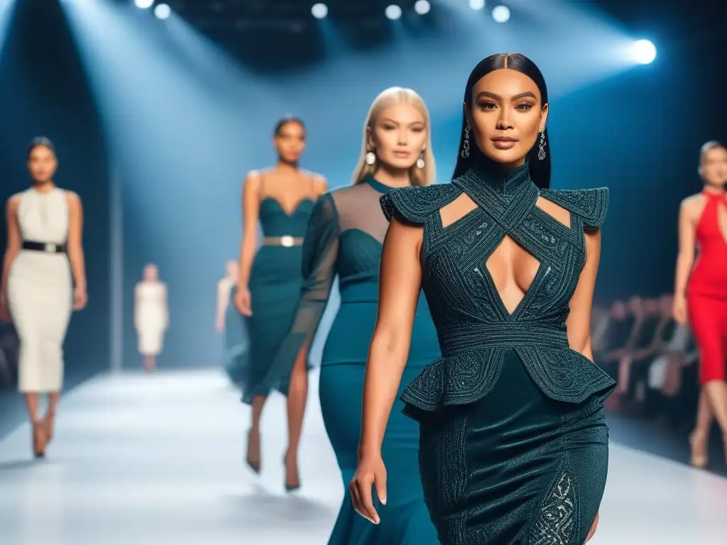 Desfile inclusivo de moda: diversidad y empoderamiento Desfile de moda inclusiva con modelos de diversas etnias y habilidades luciendo ropa adaptativa de marcas moda adaptativa inclusiva, iluminados por luces brillantes y rodeados de espectadores aplaudiendo