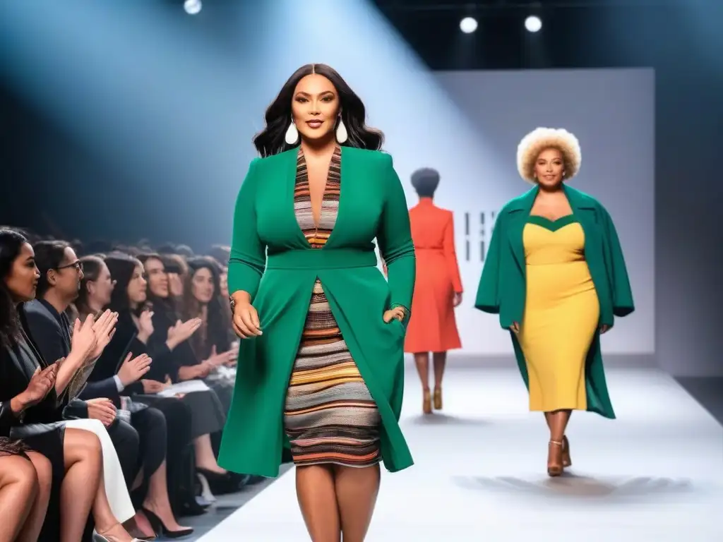Desfile inclusivo de moda: diversidad en la pasarela Desfile de moda inclusiva con modelos de diferentes tallas, edades y habilidades caminando con confianza por la pasarela