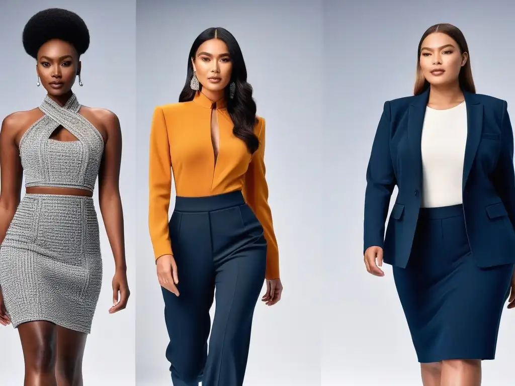 Desfile de moda inclusiva: modelos petite empoderadas en pasarela Desfile de moda inclusiva con modelos petite mostrando marcas de moda y diversidad corporal