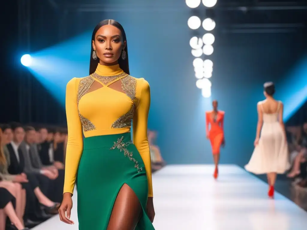 Desfile de moda alto: diversidad y empoderamiento en la pasarela Desfile de moda tall inclusiva con modelos diversos empoderados en la pasarela