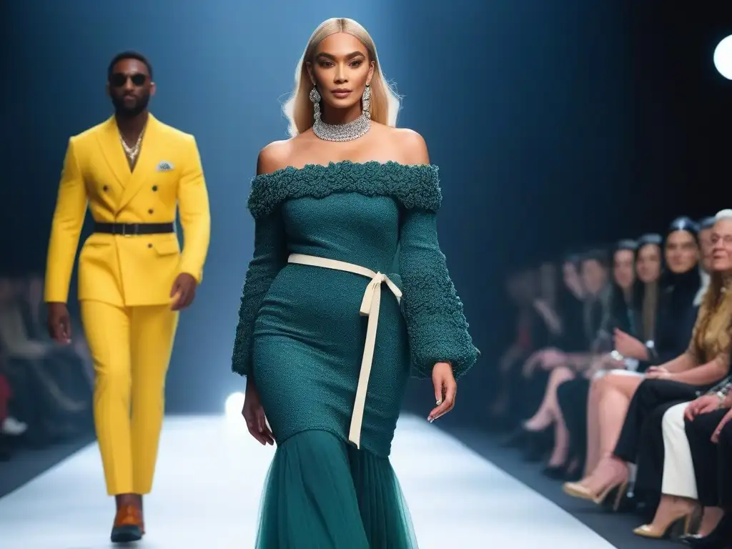 Desfile inclusivo: moda diversa en la pasarela Desfile de moda inclusiva con modelos de diferentes edades, géneros y habilidades caminando con confianza por la pasarela