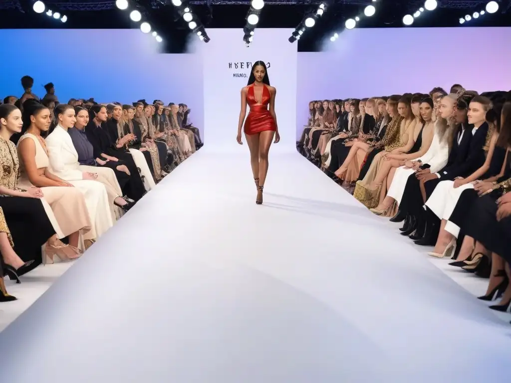 Desfile diverso: celebrando la belleza de la diversidad en la moda Desfile de moda inclusiva con modelos diversos desfilando con confianza en una pasarela futurista y moderna