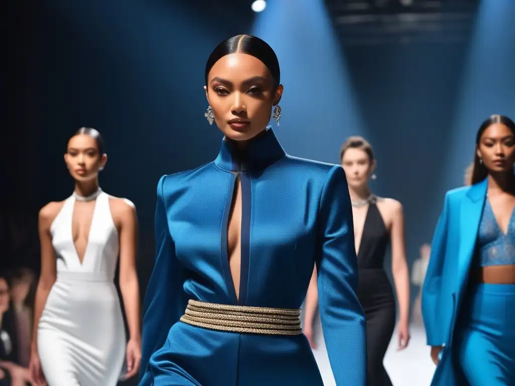 Desfile de moda inclusivo: diversidad y elegancia Desfile de moda inclusiva con modelos de diversas etnias, cuerpos y habilidades, luciendo creaciones de las marcas de lujo en moda inclusiva