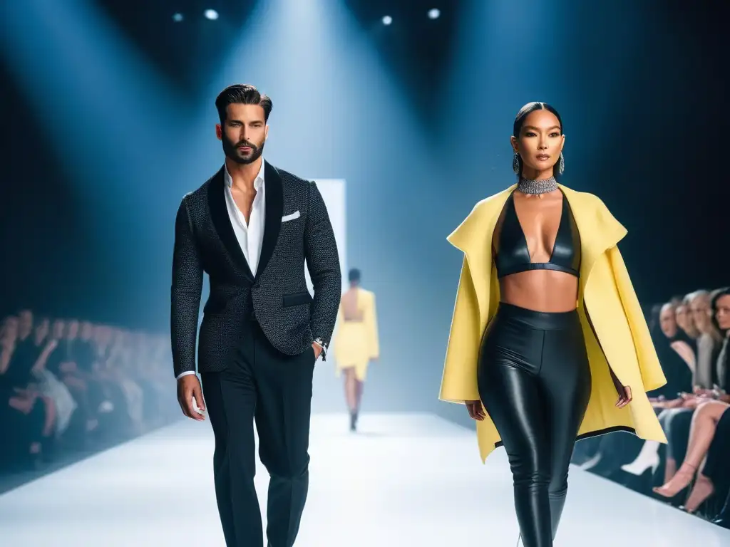 Desfile de moda inclusivo: diversidad y estilo en pasarela Desfile de moda inclusiva con modelos diversos luciendo estilismos