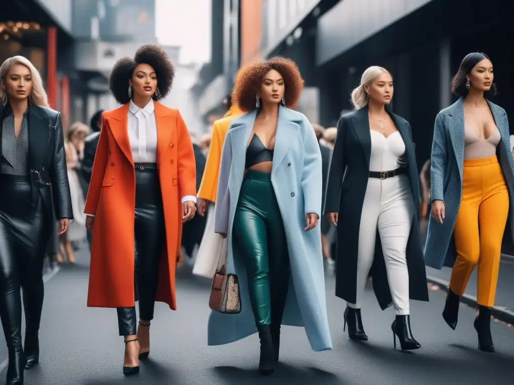 Desfile de moda inclusiva en Melbourne: diversidad y estilo Un desfile de moda inclusiva con modelos diversos en una bulliciosa calle de Melbourne, reflejando confianza e individualidad