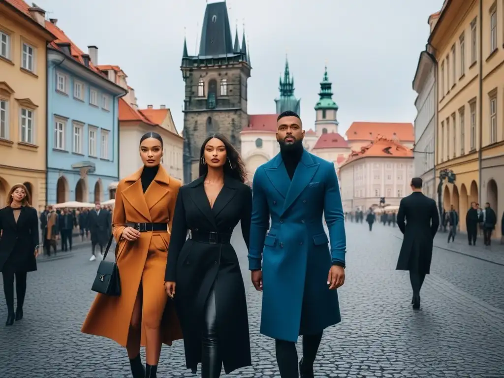 Desfile de moda inclusiva en Praga Un desfile de moda inclusiva en Praga con modelos diversos luciendo elegantes y seguros
