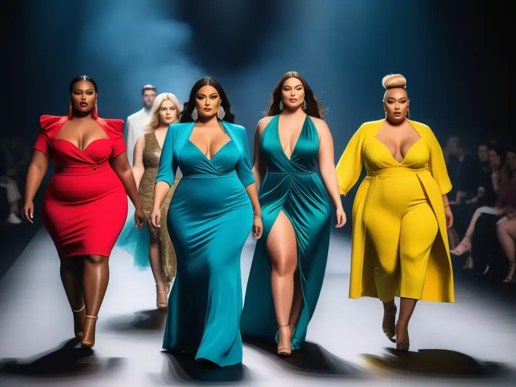 Desfile de moda plussize: diversidad y empoderamiento en la pasarela Desfile de moda inclusiva con mujeres plus size empoderadas mostrando su estilo único en la pasarela