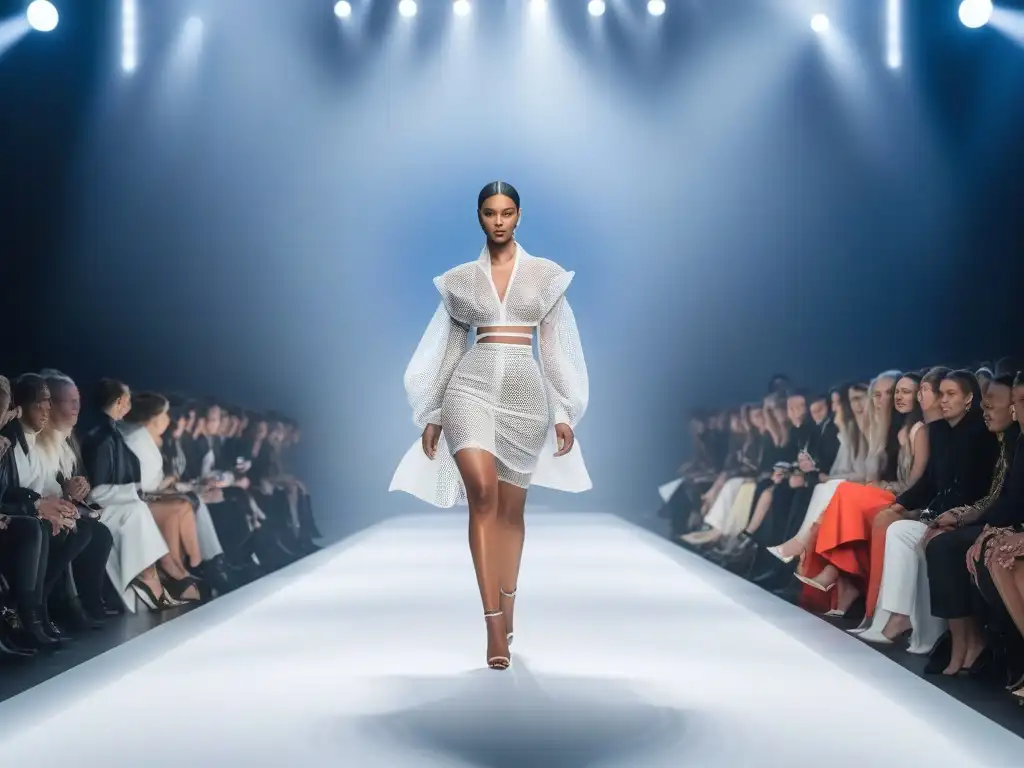 Moda inclusiva: Desfile futurista de diversidad y creatividad Desfile de moda inclusiva en pasarela futurista