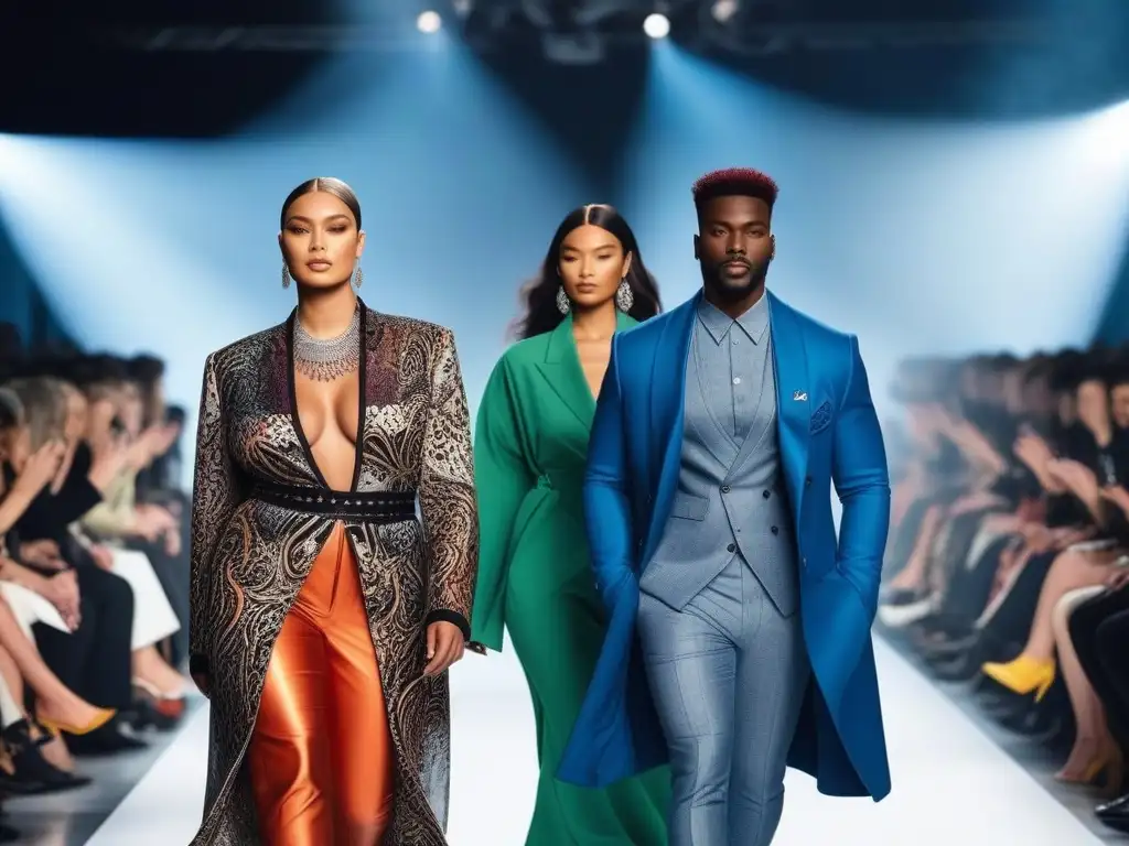 Desfile inclusivo: moda diversa y empoderada en 8k Desfile de moda inclusiva en pasarela con modelos diversos y empoderados