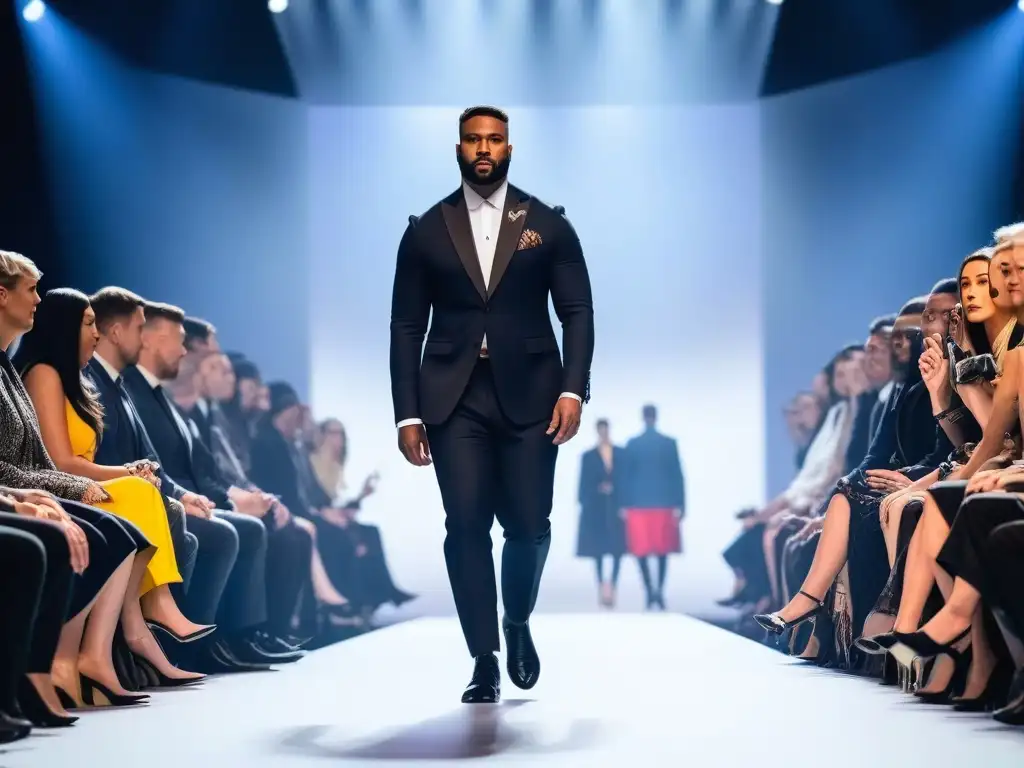 Desfile de moda inclusivo y empoderador: diversidad de estilos adaptados Un desfile de moda inclusiva con personas de diferentes habilidades luciendo prendas adaptativas, resaltando la diversidad
