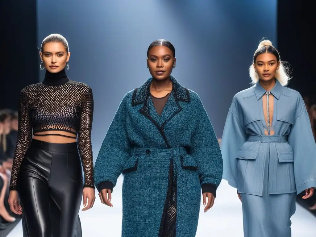 Desfile de moda inclusiva: diversidad en la pasarela Un desfile de moda inclusiva con personas de todas las edades, géneros y etnias luciendo diseños únicos