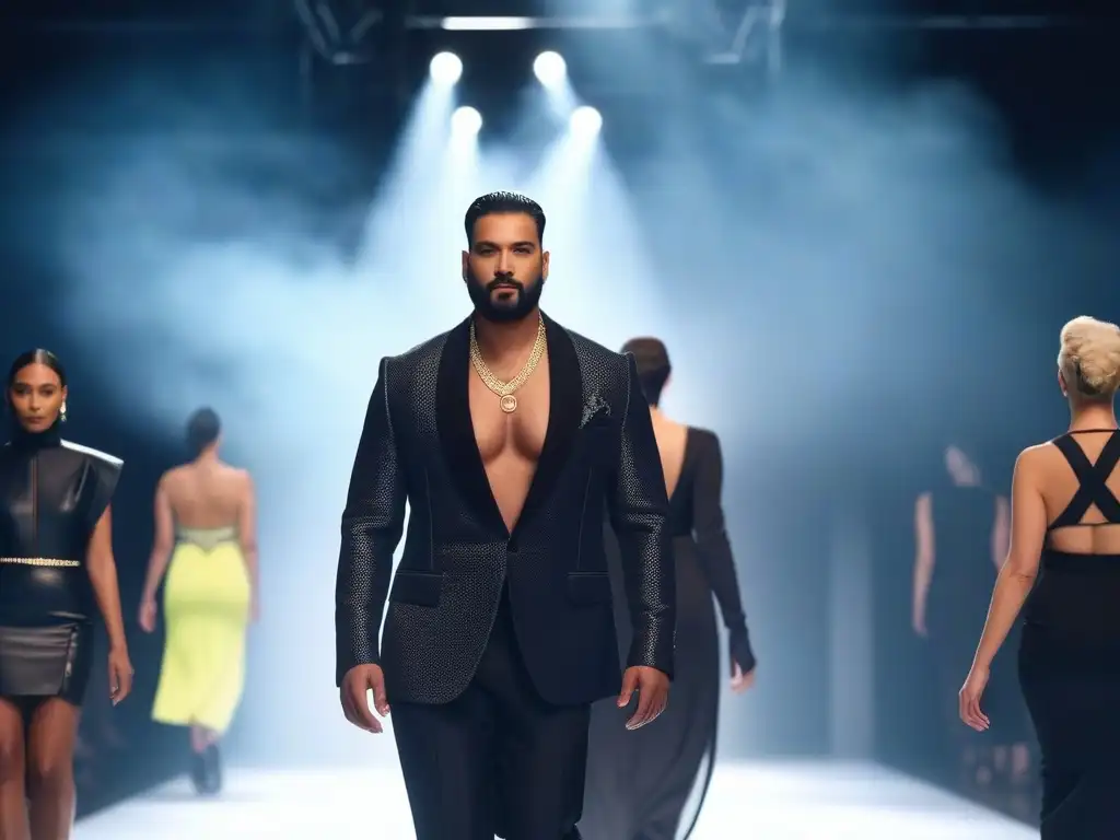 Desfile de moda inclusivo y lleno de confianza Desfile de moda inclusiva donde personas de diferentes edades, géneros y etnias caminan con confianza y autoexpresión