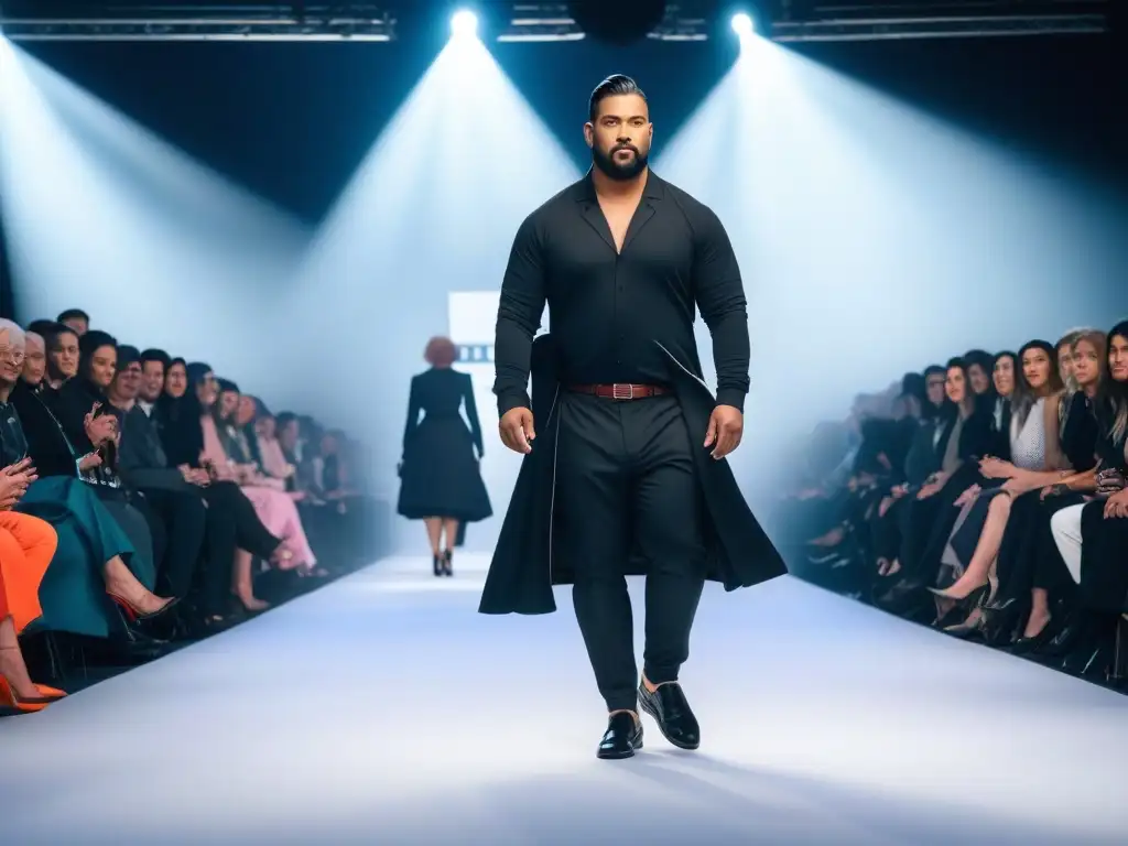 Moda inclusiva: desfile de diversidad y empoderamiento Desfile de moda inclusiva con personas diversas y discapacidad, luciendo con confianza prendas elegantes y adaptativas