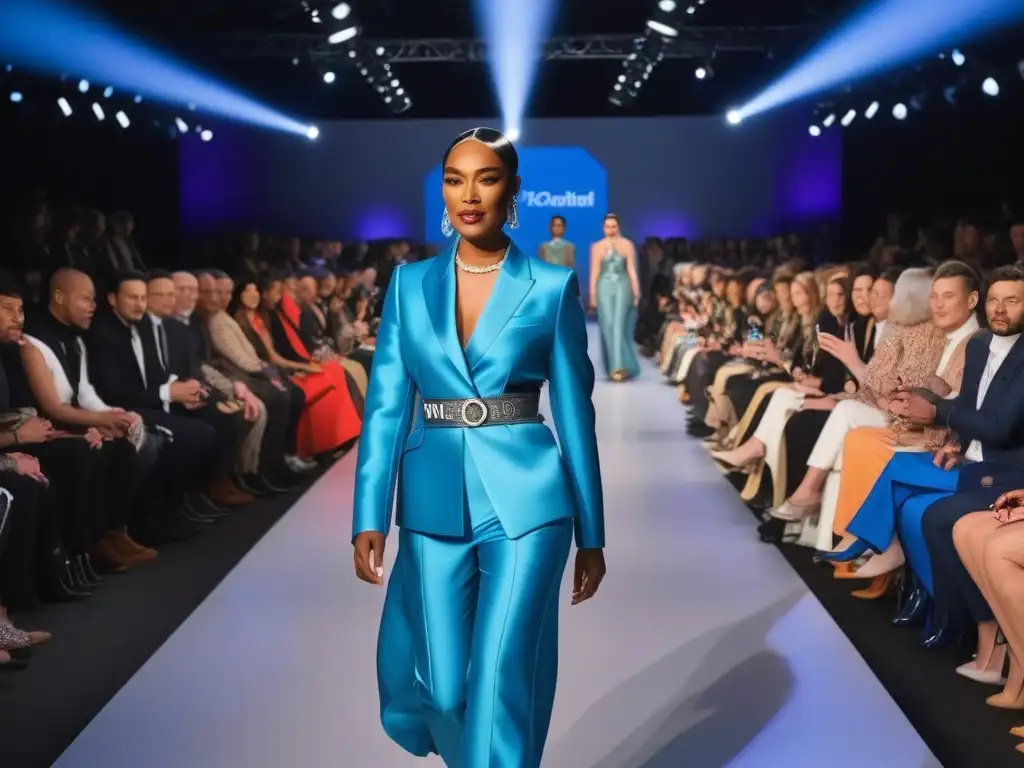 Desfile inclusivo de moda adaptativa: diversidad y estilo en la pasarela Un desfile de moda inclusiva con personas con discapacidad luciendo prendas adaptativas y modernas