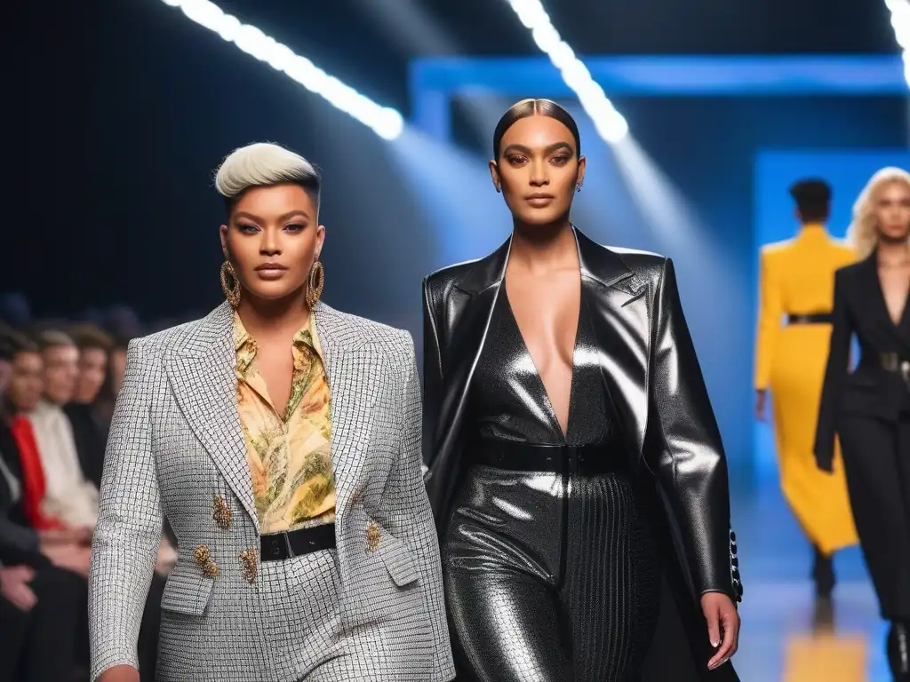 Desfile inclusivo: Moda trans y no binaria en la pasarela Desfile de moda inclusiva para personas transgénero en pasarela brillante