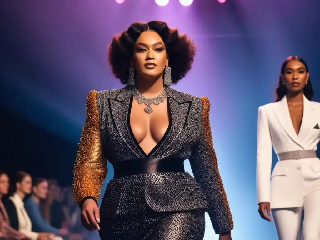 Desfile de moda inclusivo con modelos trans y no binarios Desfile de moda inclusiva para personas transgénero con estilo y empoderamiento en la pasarela, luciendo diseños trendy y coloridos