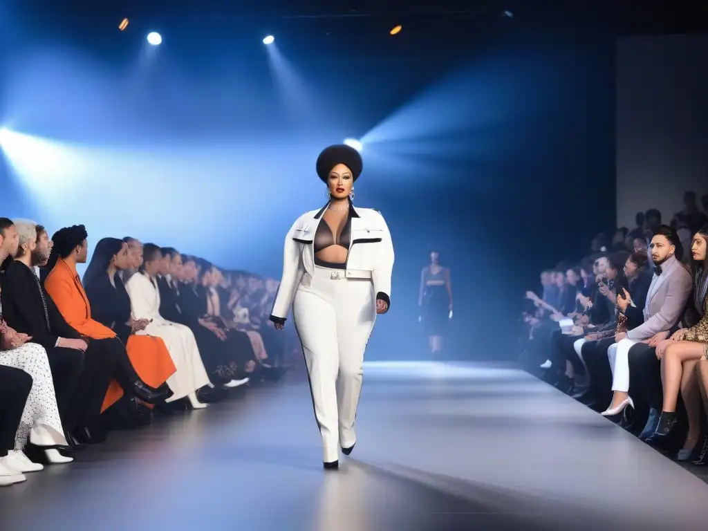 Desfile de moda inclusivo y empoderado con diversidad de géneros y etnias Desfile de moda inclusiva para personas transgénero en la ciudad al atardecer