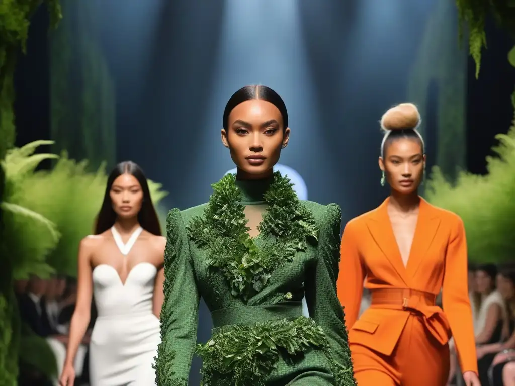 Desfile de moda sostenible: diversidad y empoderamiento en la pasarela Desfile de moda inclusiva y sostenible diferenciadora con modelos empoderadas y urbanas