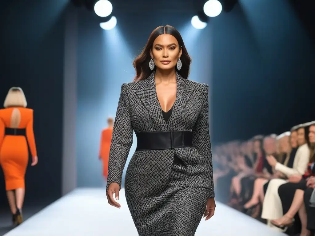 Moda sostenible: Desfile inclusivo y vibrante Desfile de moda inclusiva y sostenible para todos en una pasarela vibrante y moderna