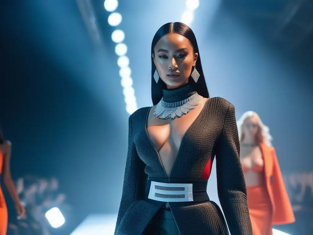 Moda sostenible y inclusiva: desfile futurista Desfile de moda inclusiva y sostenible con marcas líderes en un escenario futurista y vibrante