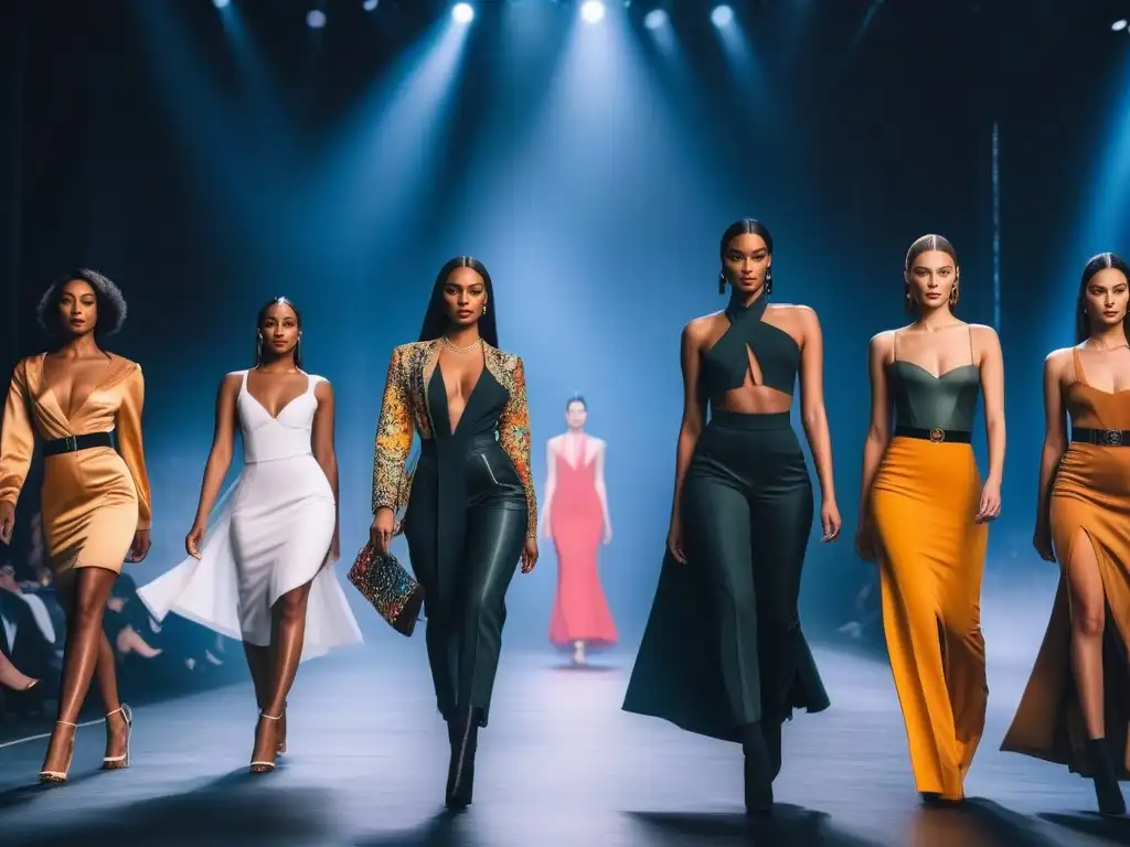 Desfile de moda inclusiva y sostenible: diversidad empoderada Un desfile de moda inclusiva y sostenible con modelos de diversas tallas, etnias y habilidades