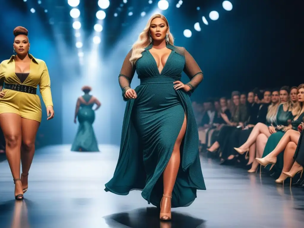 Desfile moda inclusiva: modelos plus size desafían estándares Desfile de moda inclusiva tallas grandes desmitificando con modelos empoderadas y elegantes desafiando estándares de belleza