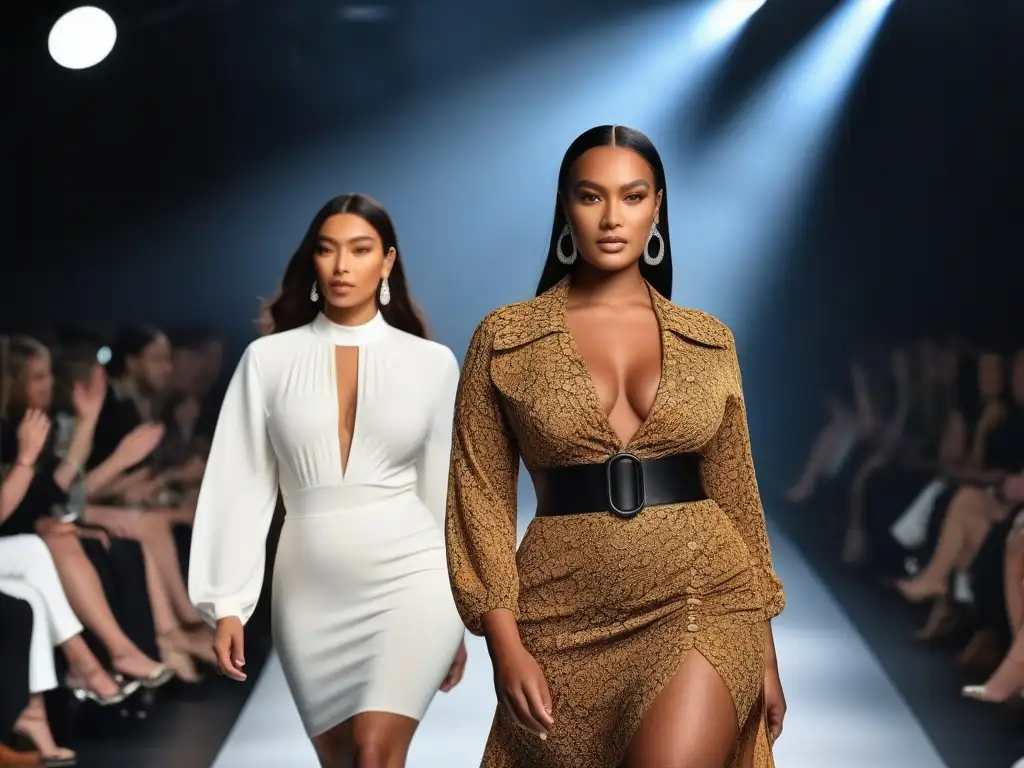Desfile de moda inclusivo: diversidad y elegancia en la pasarela Desfile de moda inclusiva para todas las tallas en pasarela de lujo con diversidad y elegancia
