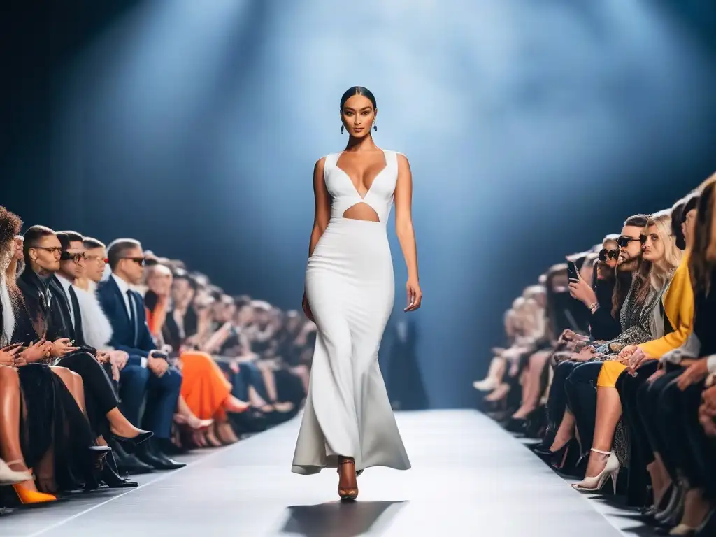 Desfile inclusivo de moda sostenible: diversidad en la pasarela Desfile de moda inclusiva para todas las tallas con modelos variados desfilando con confianza en una pasarela moderna y sostenible