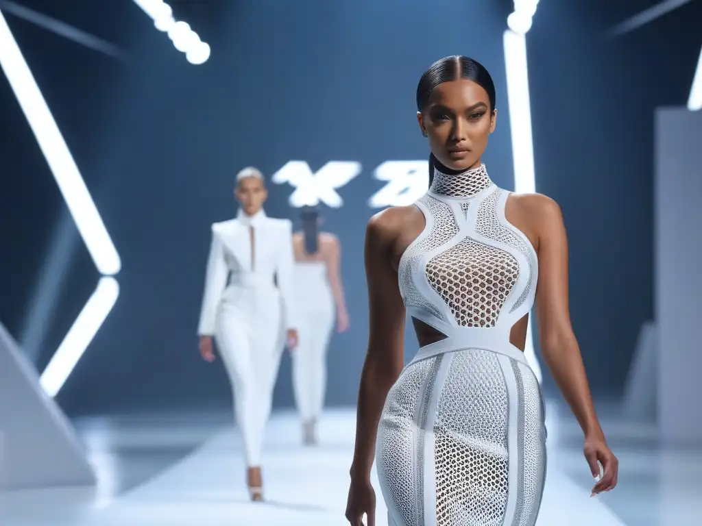 Desfile de moda inclusivo y futurista: modelos empoderados en 3D Desfile de moda inclusiva tallas especiales 3D: modelos diversos con atuendos innovadores y expresiones de empoderamiento