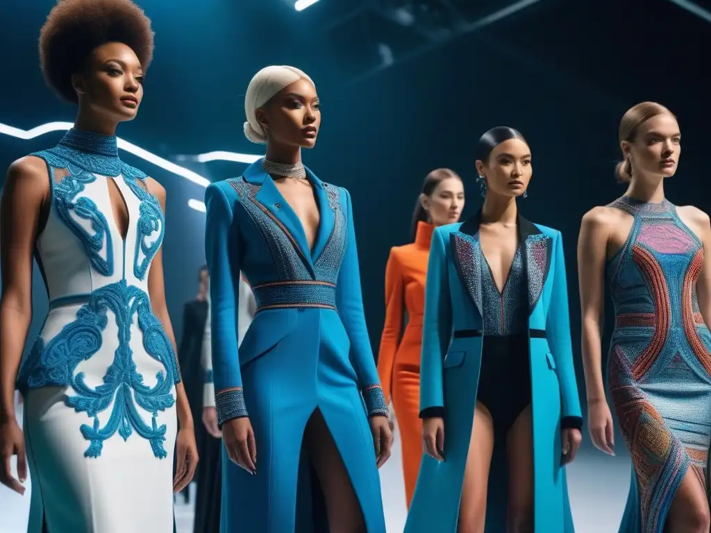 Desfile futurista: moda 3D para altos Desfile de moda inclusiva para tallas altas con piezas vanguardistas en 3D