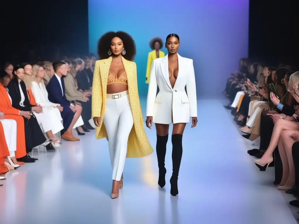 Desfile de moda inclusiva: diversidad, empoderamiento y éxito Un desfile de moda inclusiva triunfador con modelos diversos destacando diseños únicos