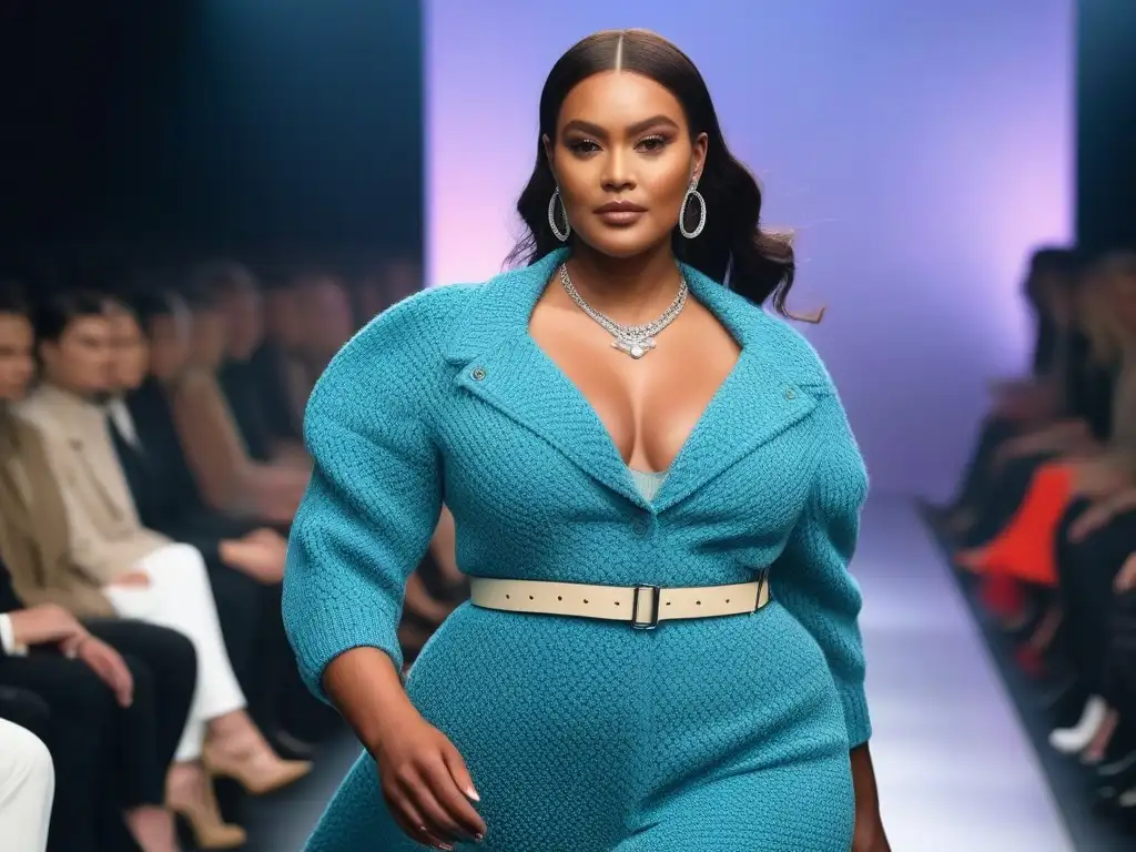 Desfile de moda inclusivo y empoderador: diversidad en la pasarela Desfile de moda inclusivo con cuerpos diversos desfilando en pasarela con diseños modernos