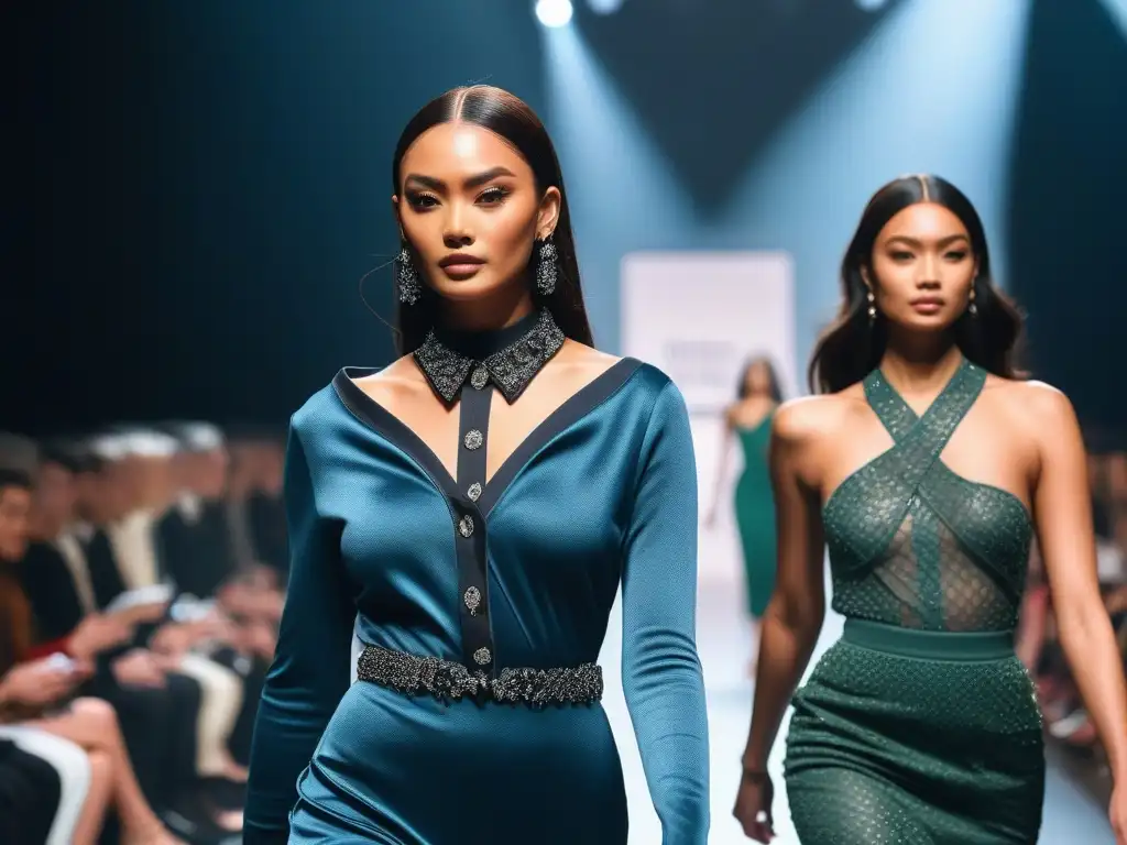 Desfile de moda inclusivo: diversidad y estilo en la pasarela Desfile de moda inclusivo y diverso con modelos de diferentes tallas y tonos de piel, desfilando con confianza ante una audiencia emocionada