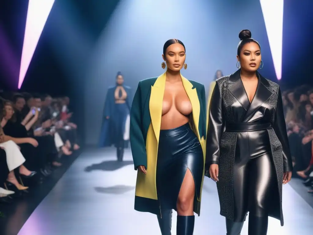 Desfile de moda inclusivo: diversidad en la pasarela Un desfile de moda inclusivo y diverso con modelos de diferentes tipos de cuerpo, tonos de piel y habilidades caminando con confianza por la pasarela