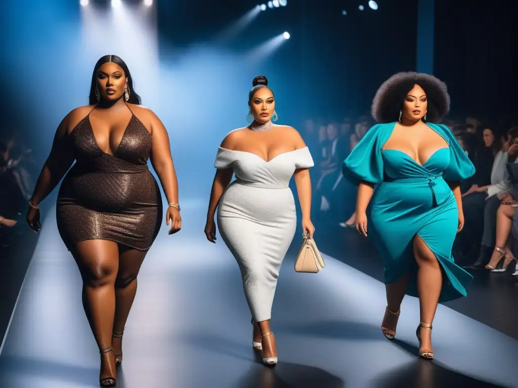 Desfile de moda inclusivo y empoderado con modelos de tallas grandes Un desfile de moda inclusivo y empoderado con modelos de tallas grandes mostrando variedad de estilos
