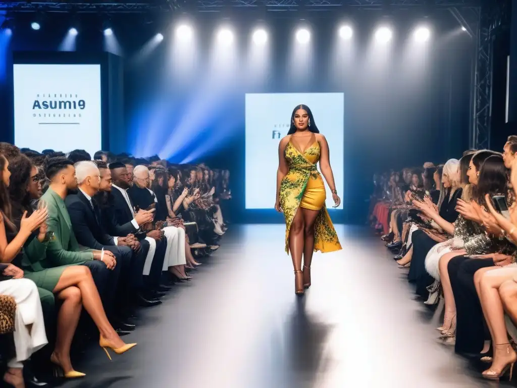 Desfile de moda inclusivo: diversidad, estilo y empoderamiento Desfile de moda inclusivo y exitoso con modelos de todas las edades, tallas y etnias exhibiendo confianza y empoderamiento