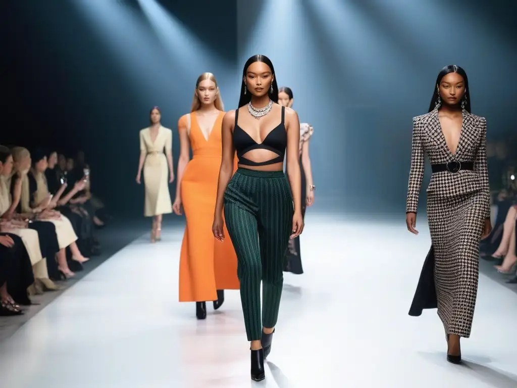 Desfile de moda inclusivo con modelos diversos de Prada Un desfile de moda inclusivo en la industria con modelos diversos luciendo diseños de Prada